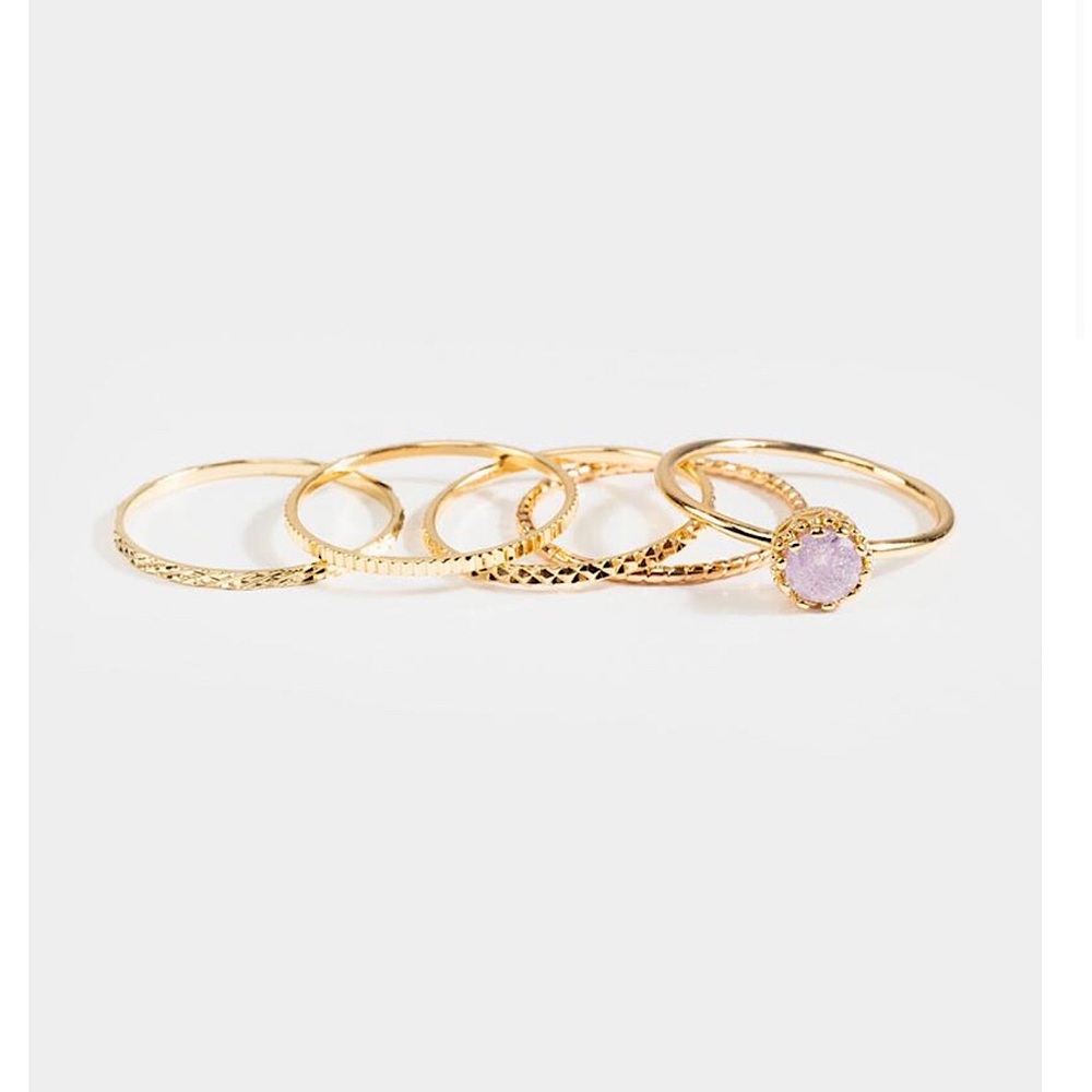 Francesca's Ring Set | Gold/lavender - Picture 5 of 7